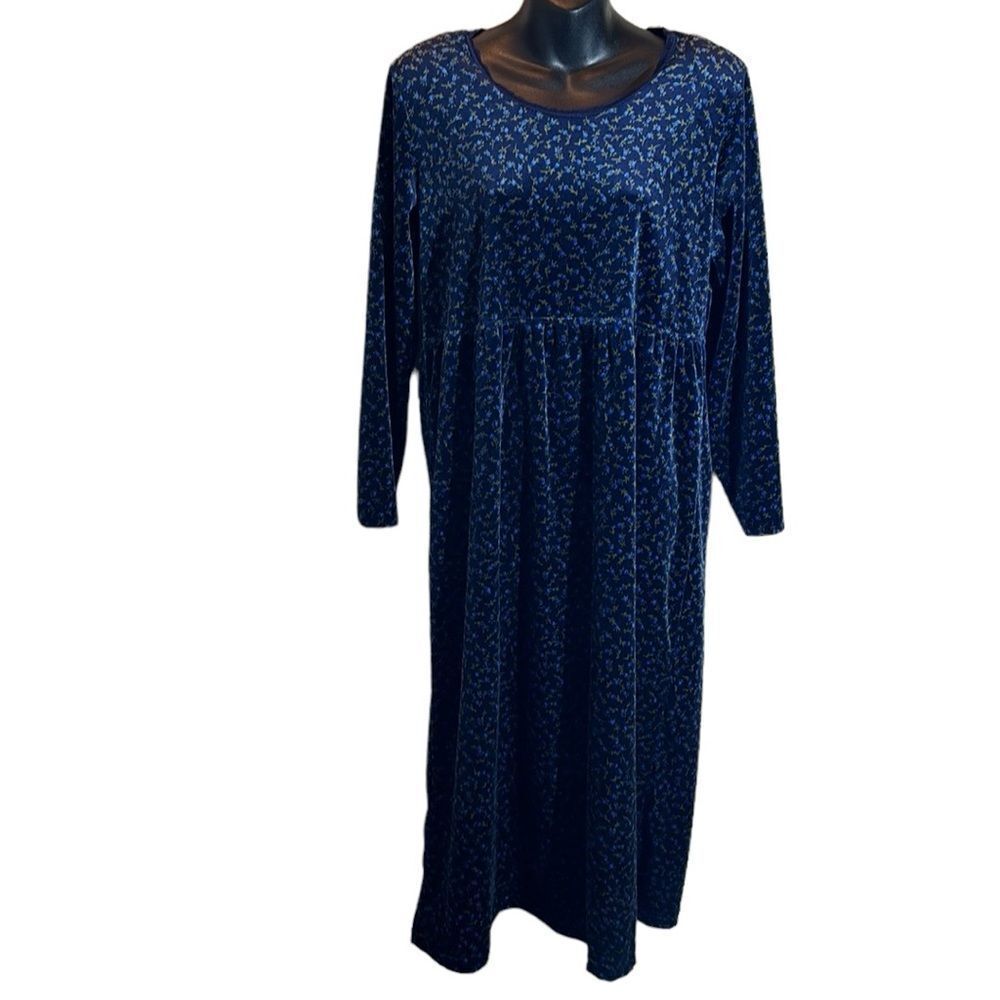 Eileen west classics vintage velvet floral nightgown medium petite